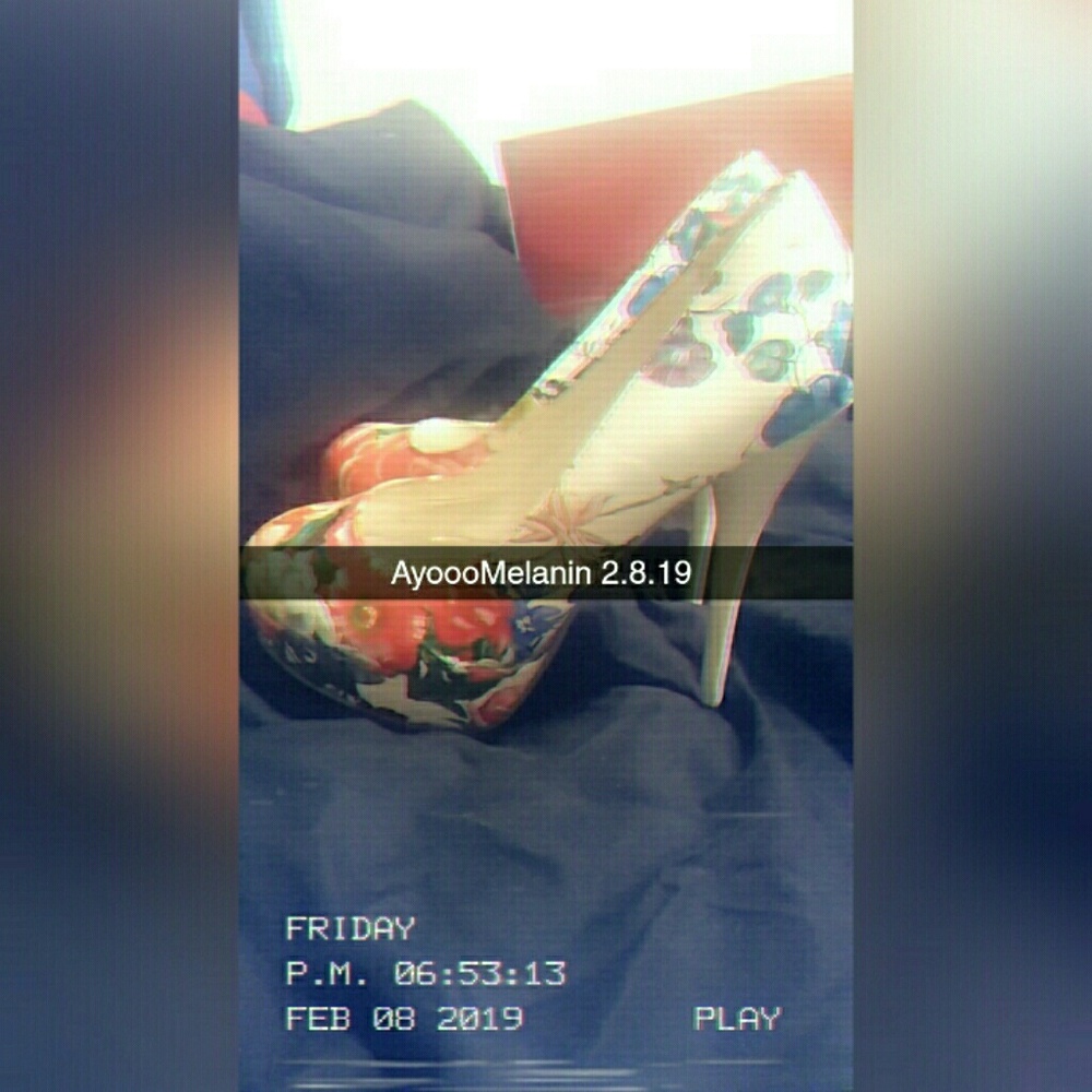 Floral Round Toe Heels (Set Two)